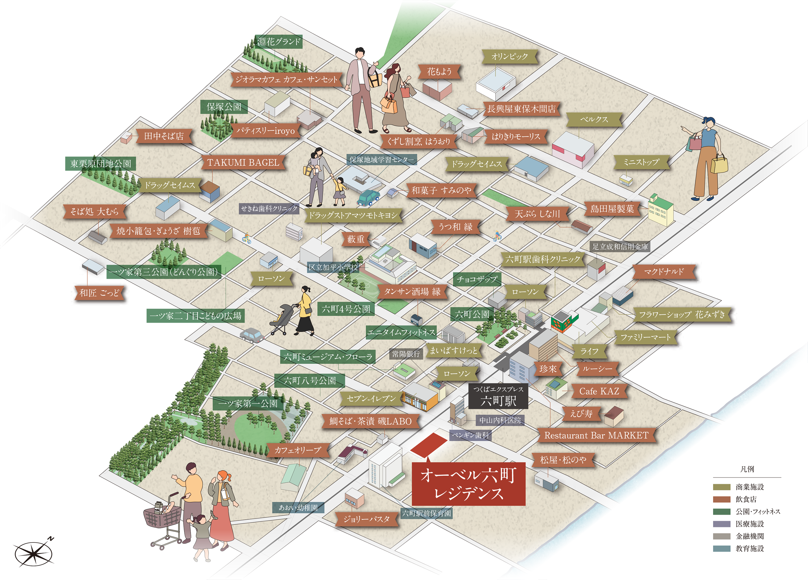 駅周辺イラストマップ