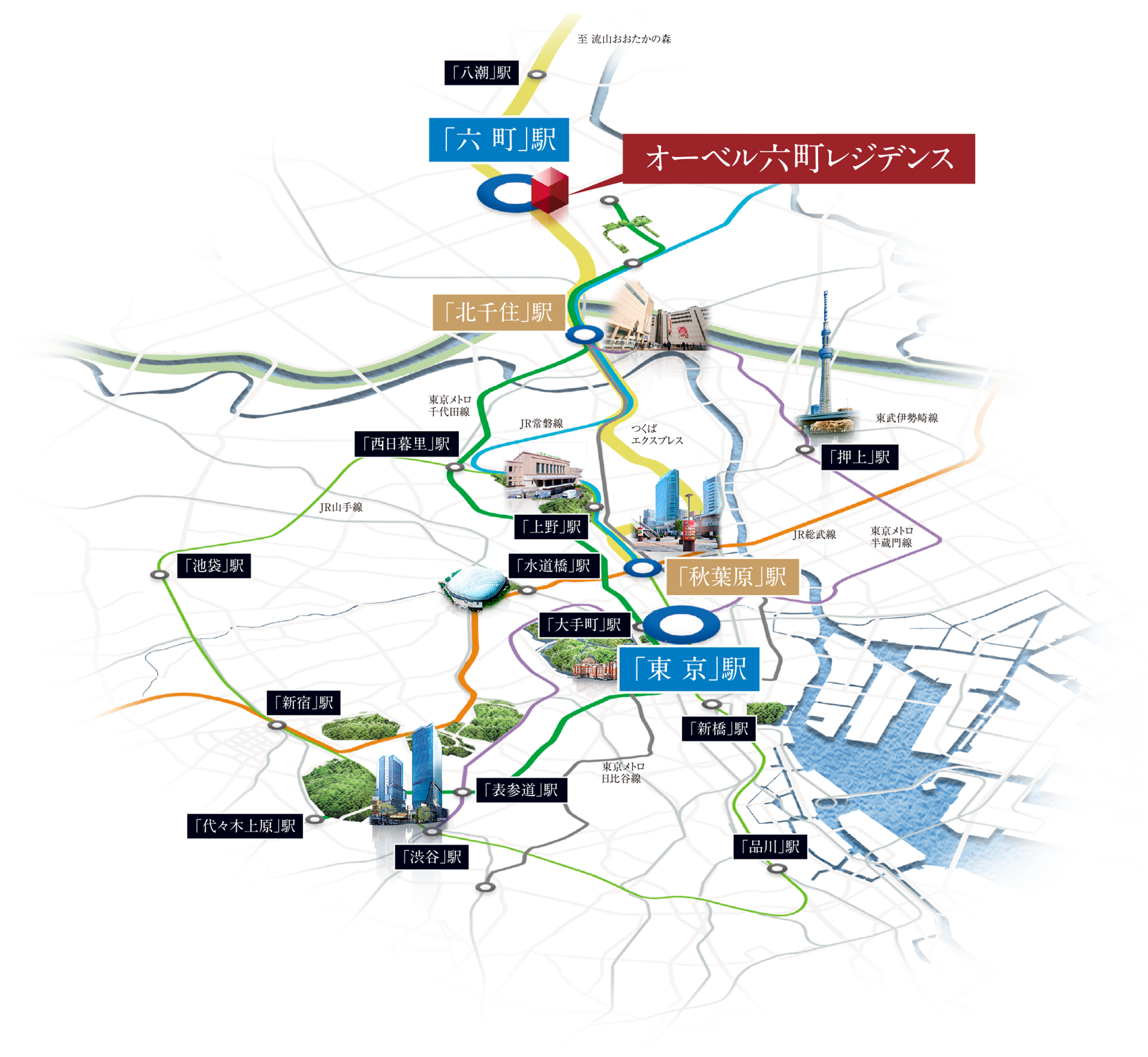 交通アクセス概念イラスト