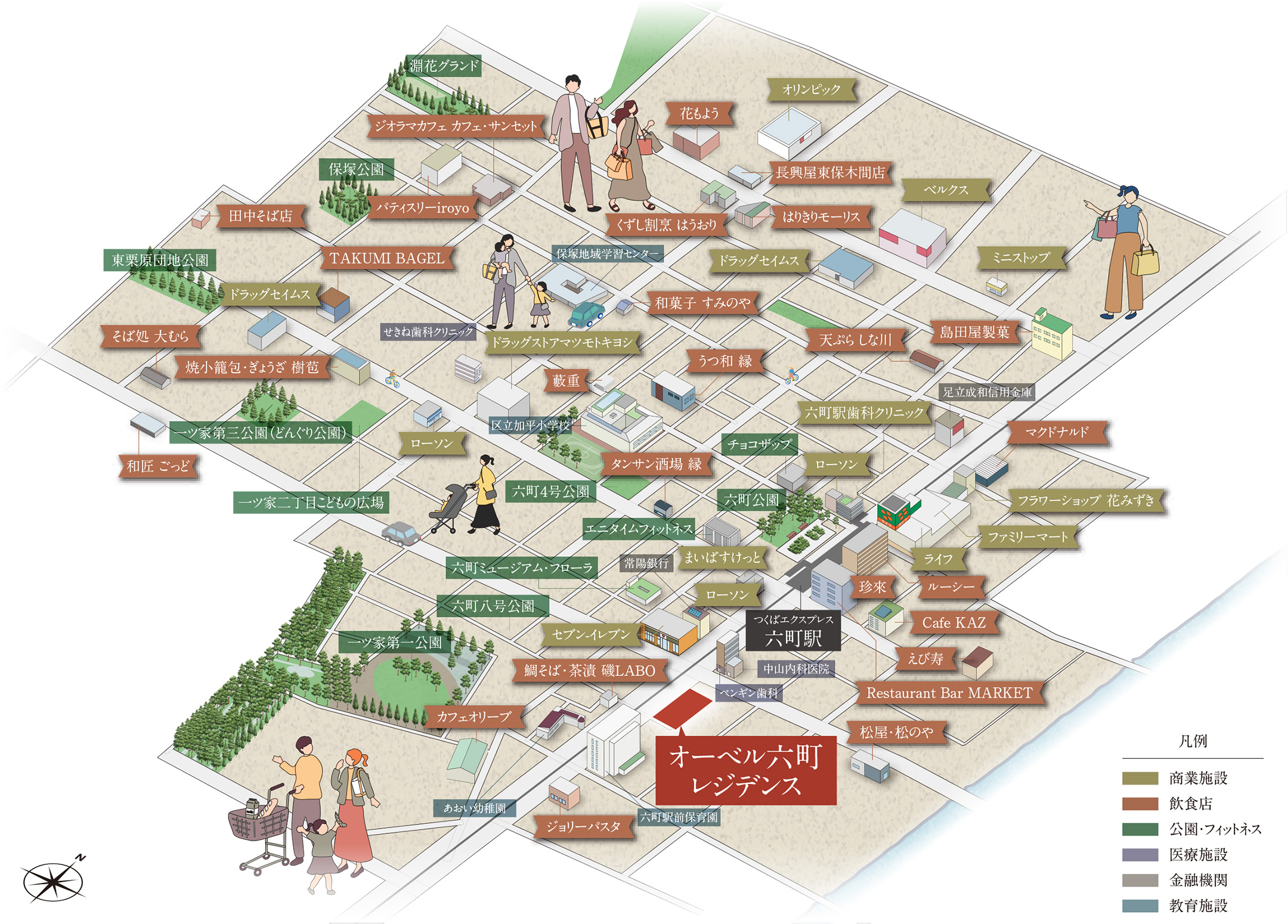 駅周辺イラストマップ