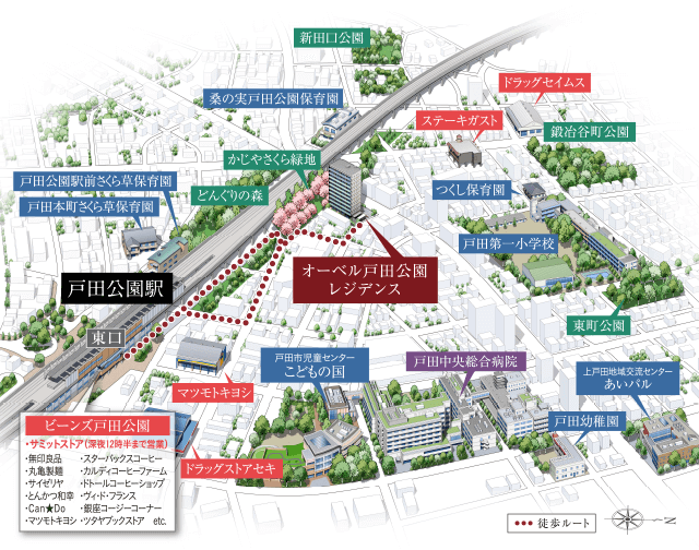現地周辺概念イラスト