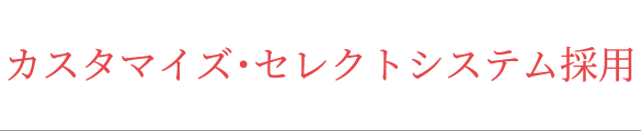 カスタマイズ・セレクトシステム採用