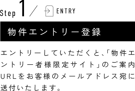 Step1 物件エントリー登録